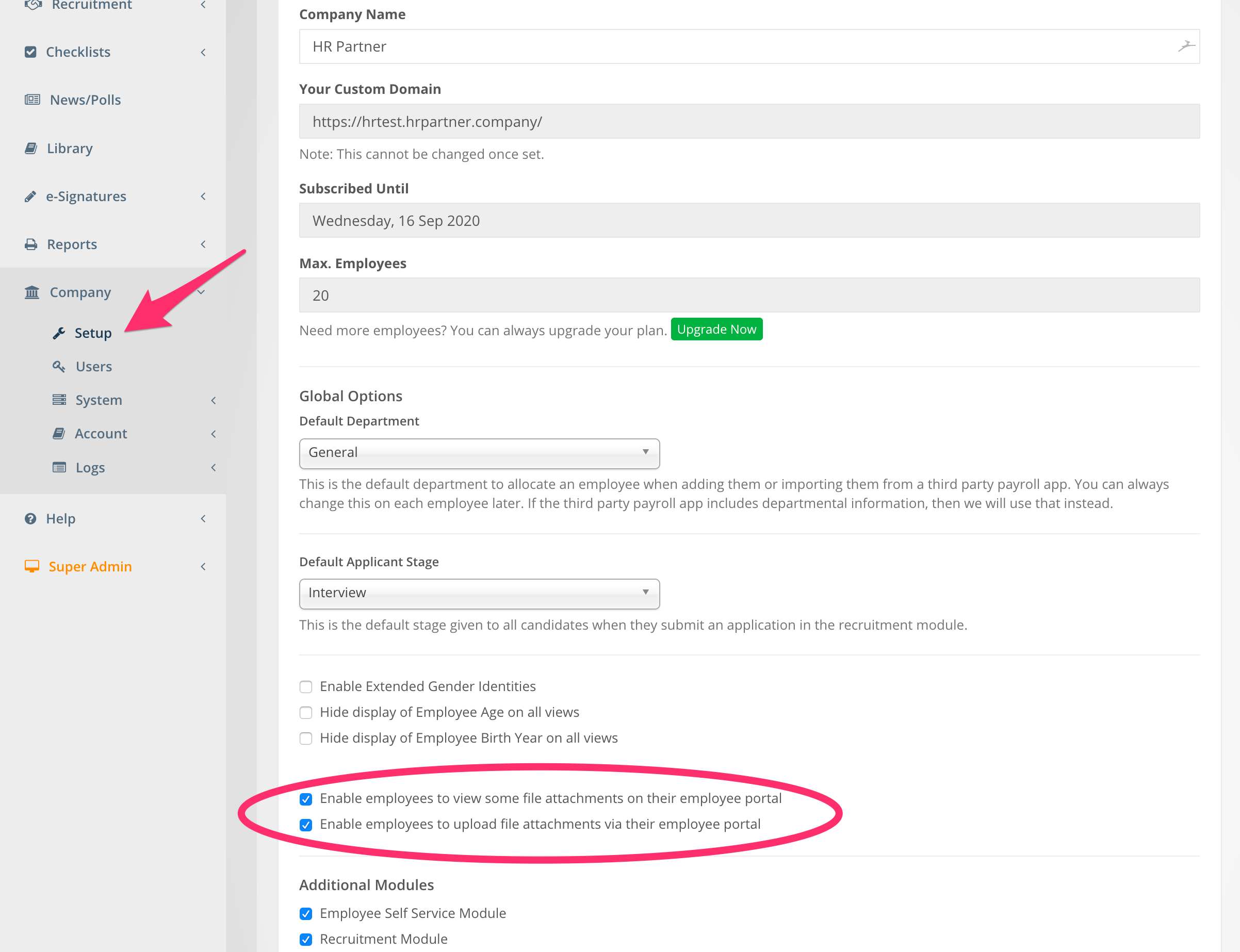 Employee Viewable Attachments